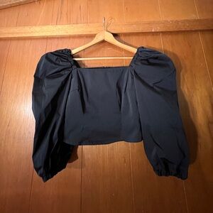 AVAVAV Black Ruffle Sleeve Corset top XS NWOT